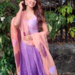 Eshanya Maheshwari Instagram - Happiness is the richest thing We will ever own..💜🌸 Outfit @ambraee_ . . #simplicity #nature #beauty #smile #happiness #indian #dress