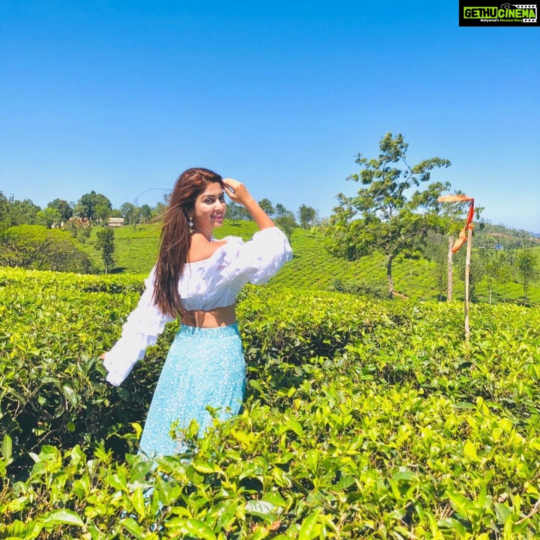 Eshanya Maheshwari Instagram - I want to make memories all over the world ๐ โบ๏ธ ๐ซand canโt wait to make some more ๐ dear corona please go away ๐ Tea Gardens, Munnar