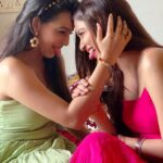 Eshanya Maheshwari Instagram - Cheers to our beautiful and crazy bond 💕🤗 @bhavikam91 all my life you have been there. You picked me up when I was down. You encouraged me when I had doubt. And you always loved me even when I piss you off 🙈 thank you my dear sister for everything 💕🤗.... Yes it’s lucky to have a brother But it’s a blessing to have a sister who protects like a brother, loves like a mother, cares like a father and spoils me like a Bestie Blessed to have you @bhavika1091 in my life 😇😘🤗❤️ You are the best gift from god to me love you 😘 ❤️ I need you in my life always , lot’s of love from your irritating, cute and most talented little sister 🤣😜 ❤️ happy Raksha Bandhan to you and everyone 🤗😁 . . Outfits by - @ambraee_ #rakshabandan #bondforlife #sisters #rakhibond #twinning #💕 #rakhi #sisterlove