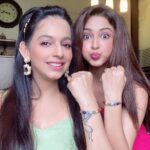 Eshanya Maheshwari Instagram - Cheers to our beautiful and crazy bond 💕🤗 @bhavikam91 all my life you have been there. You picked me up when I was down. You encouraged me when I had doubt. And you always loved me even when I piss you off 🙈 thank you my dear sister for everything 💕🤗.... Yes it’s lucky to have a brother But it’s a blessing to have a sister who protects like a brother, loves like a mother, cares like a father and spoils me like a Bestie Blessed to have you @bhavika1091 in my life 😇😘🤗❤️ You are the best gift from god to me love you 😘 ❤️ I need you in my life always , lot’s of love from your irritating, cute and most talented little sister 🤣😜 ❤️ happy Raksha Bandhan to you and everyone 🤗😁 . . Outfits by - @ambraee_ #rakshabandan #bondforlife #sisters #rakhibond #twinning #💕 #rakhi #sisterlove