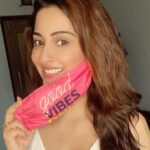 Eshanya Maheshwari Instagram - Good vibes only ✨ Thank you @soxytoes for this cute and washable mask 😷😍😁 #goodvibesonly #facemask #2020 #covid19 #newnormal