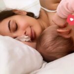 Evelyn Sharma Instagram - If you’re wondering why I post photos of me breastfeeding, it’s because it’s my whole life right now. 👼🏻 It’s a full time job with a lot of extra hours and sleepless nights. But your payment is a happy and healthy baby 🥰 which is all you want as a mommy. 💯 I don’t exclusively breastfeed though. My baby girl needs a little top up once in a while and mommy a hot bath while daddy takes over! 🍼 #happymommy #happybaby #breastfeeding #babynutrition #besttimeofmylife