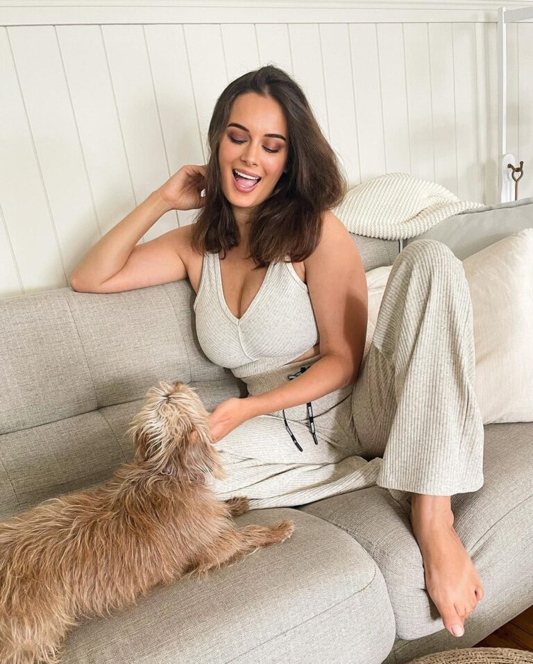 Evelyn Sharma Instagram - Forever my favourite time waster 🥰🐶 #coco