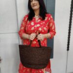 Falguni Rajani Instagram - @saproserugs Brand saprose is pioneers in manufacturing premium braided home textiles (table mats, table accessories, decorative baskets & more) All their braided products are manufactured by women employees who are vocationally trained by them as a part of their empowerment program. This braided basket bag is washable, water absorbent, quick drying with fast colors & stain resistant E selling website —www.saproseretail.com FALGUNI100–Use this coupon code to get RS100/- off Outfit by @fabclub_official
