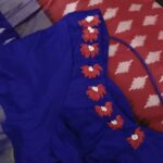 Fathima Babu Instagram - Learnt a new art today .... Ribbon embroidery. Matched the saree design. Thanks to மூர்த்தி who meticulously picked the materials from the shop