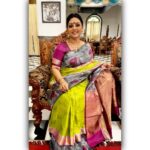 Fathima Babu Instagram – An exclusive design in pure kanjeevaram silk saree by Pachaiyappa silks …. The border is woven with silk thread to bring out the horses drinking water so live ….