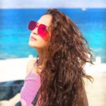 Gajala Instagram - if you mix blue and red what color does it make??? #gazala#teluguactress #telugucinema #gajala #mykonos Mykonos Island