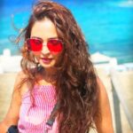 Gajala Instagram - if you mix blue and red what color does it make??? #gazala#teluguactress #telugucinema #gajala #mykonos Mykonos Island