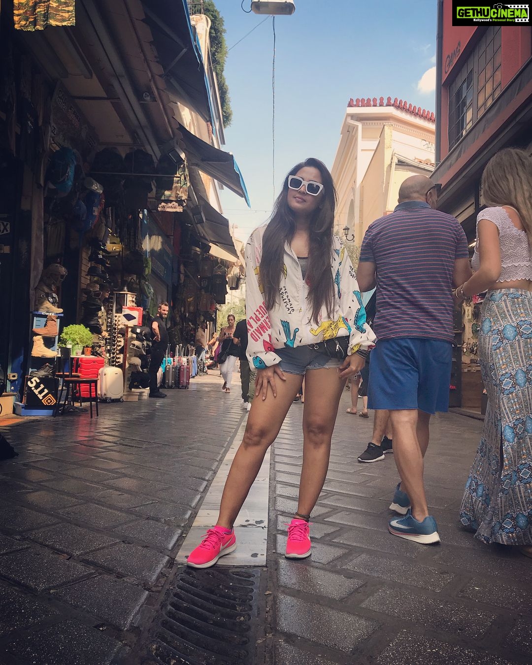Gajala Instagram - You need to be colourful wen u r in The Eye Of Greece βATHENSβ π Styling : @stylistars ππ π· My Love @faisal_miya__photuwale #nike #nikeshoes #greece #travel dairies #gajala #gazala#athnes Monastiraki Square