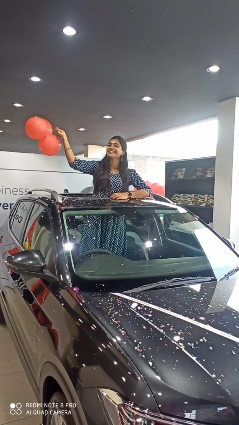 Gouri G Kishan Instagram - Brought this baby home! ❤️‍🔥 #VWTaigun @volkswagenmadras Always wanted my first car to be a solid one, and what more than a German beast like this one? #hittingmilestones