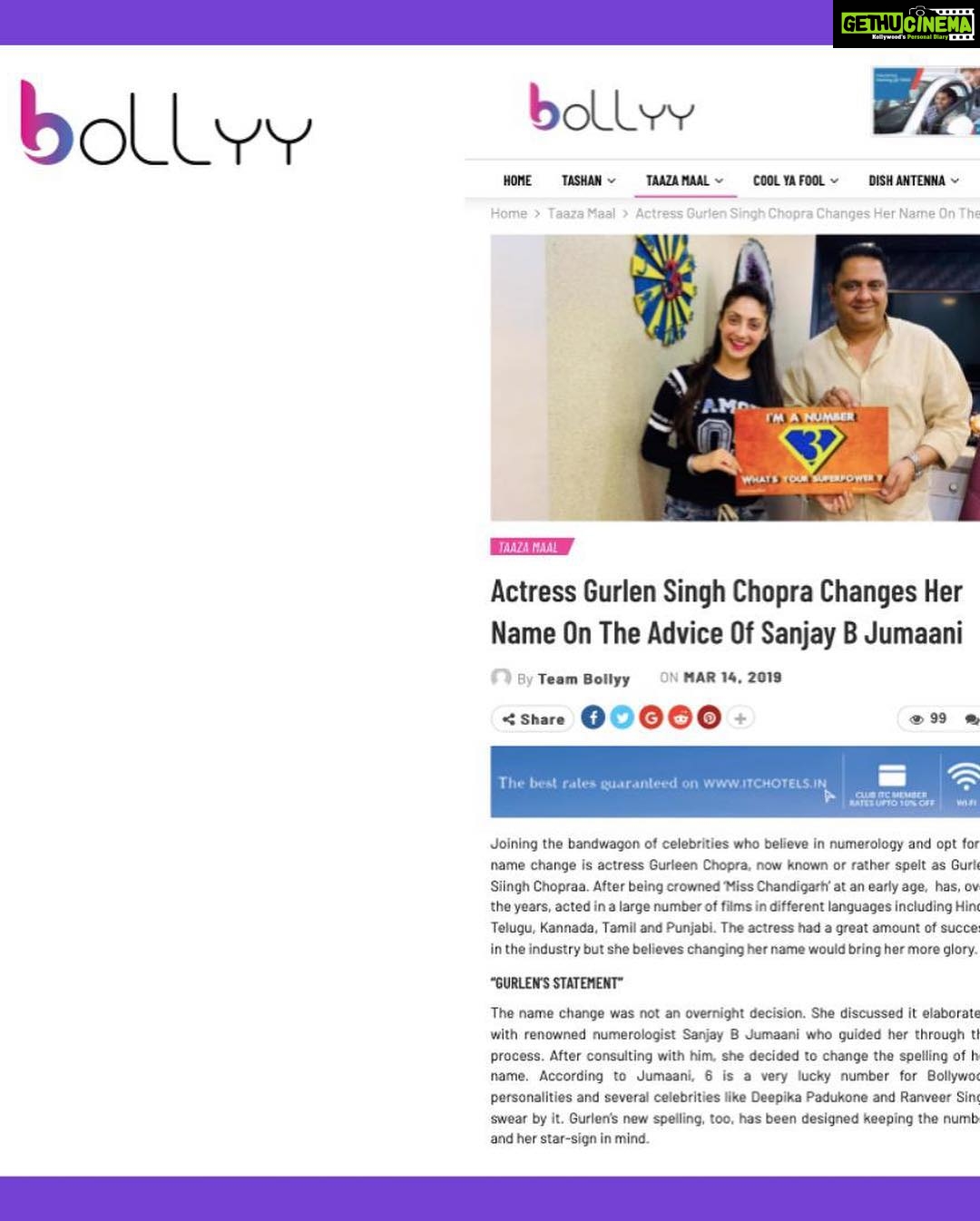 Gurleen Chopra Instagram - Thank you so much Sanjay ji ππ» for giving me new life ... with new number (6) //My journey from Gurleen to Gurlen// I am very thankful to @sanjaybjumaani for suggesting me a new name as well as few ideas to follow in daily life. I am so happy to announce my new name which is Gurlen, I hope you'll will love my new name π I have also changed my contact number, if you want to contact me please DM here or on FB. Thanks @mayapurimagazine @thetimesofindia @urbanasian @bolly.com for featuring me π Mumbai, Maharashtra
