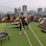 Gurleen Chopra Instagram - Battle rope training in our new open crossfit training area... experience the new waves gym💪🏻....#stayfit #stayyoung #staycute... Waves Gym