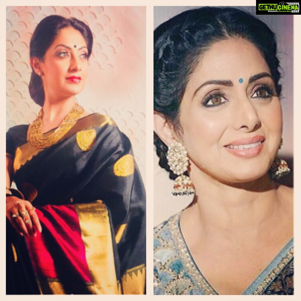 Gurleen Chopra Instagram - God blessed me with your looks, talent & elegance; but cruelly took our soulful "SREEDEVI JI" away & left me LIFELESS !!! I pray to waheguru to give peace to our loving Sreedevi ji's soul and heavenly abode !!!