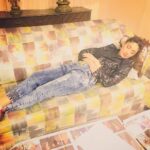 Gurleen Chopra Instagram - Sleeping in between shoot midnight shoot # telugu Movie Madh Island