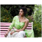 Hariprriya Instagram - Beauty attracts the eye but style captures the heart✨💚 #StylishSunday Beautiful Citrus Draped Top paired with White Skirt designed by 🤩 - @nineonine_designstudio Beautifully captured by 😍 - @candidclicks1