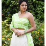 Hariprriya Instagram - Beauty attracts the eye but style captures the heart✨💚 #StylishSunday Beautiful Citrus Draped Top paired with White Skirt designed by 🤩 - @nineonine_designstudio Beautifully captured by 😍 - @candidclicks1