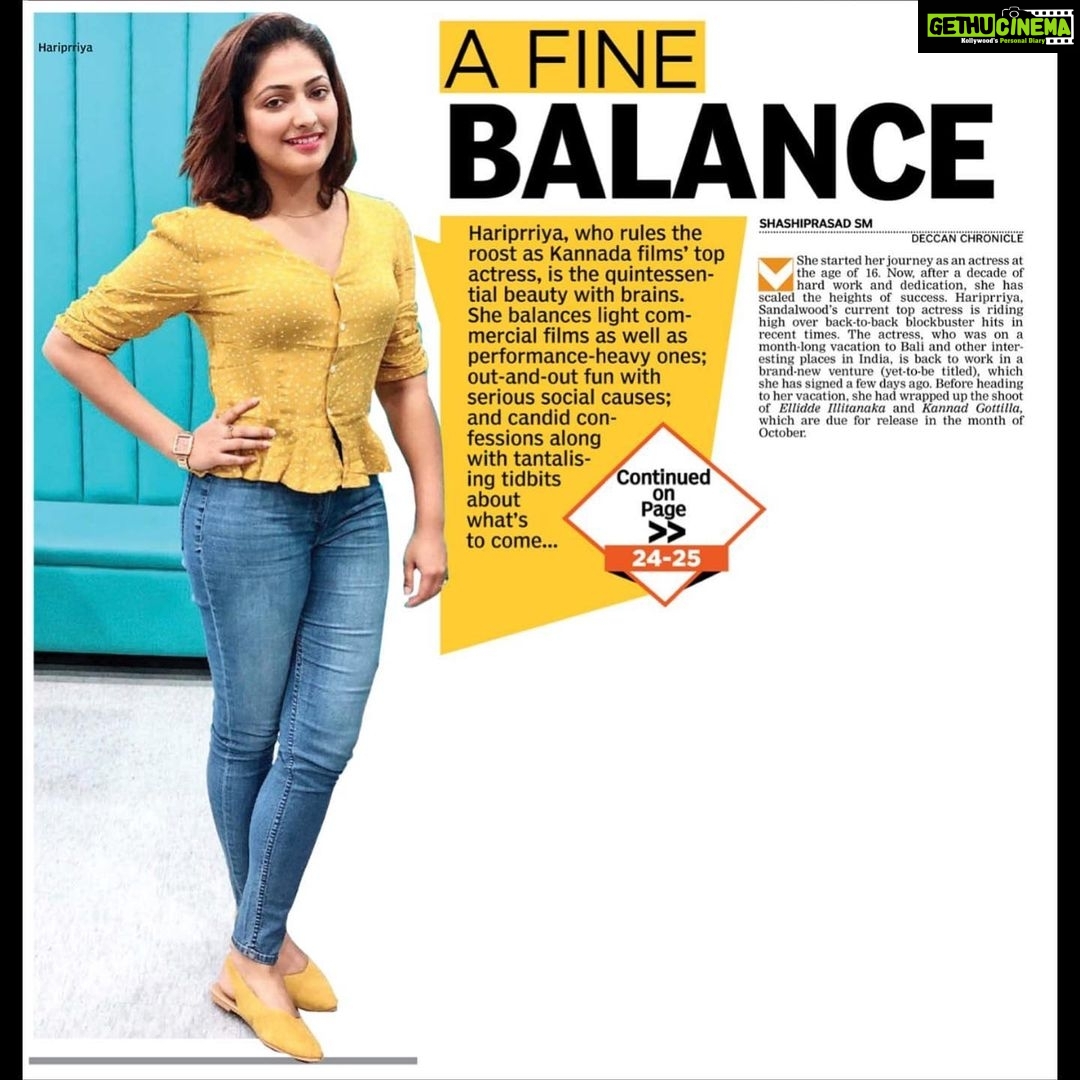 Hariprriya Instagram - Thank you @shashiprasadsm for the wonderful write up 😍🙏🏻 @deccanchronicle_official