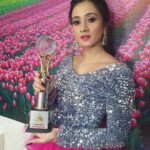 Harshika Poonacha Instagram - Another addition to my wall of fame ❤❤❤ Finally got my hands on to the #BiggBoss season2 best entertainer award 😇 Thankyou @starsuvarna 🙏 . . . . . . Beautiful outfit,accessories and shoes by the lovely @laxmikrishnaofficial MUH @makeover_by_mebitha @makeoverwith_kanakagowda Bangalore, India