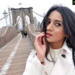 Harshika Poonacha Instagram - Touchdown NEWYORK ❤❤❤ My love for bridges 🥰🥰🥰 @brooklynbridgeig @nytimes Brooklyn Bridge