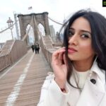 Harshika Poonacha Instagram - Touchdown NEWYORK ❤❤❤ My love for bridges 🥰🥰🥰 @brooklynbridgeig @nytimes Brooklyn Bridge