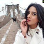 Harshika Poonacha Instagram - Touchdown NEWYORK ❤❤❤ My love for bridges 🥰🥰🥰 @brooklynbridgeig @nytimes Brooklyn Bridge