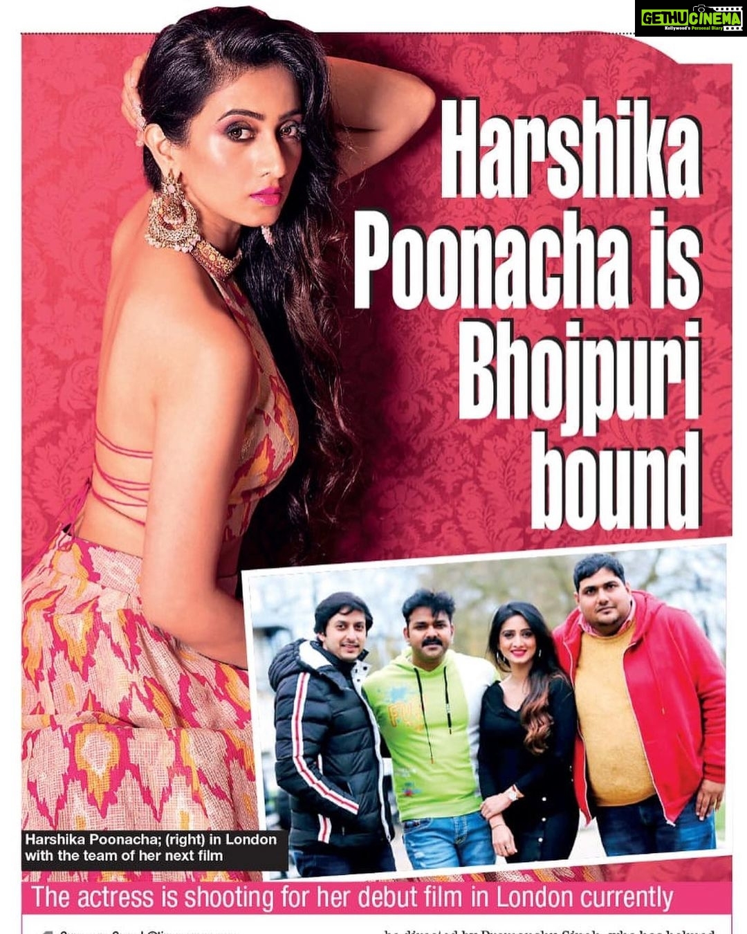 Harshika Poonacha Instagram - My life has been a rollercoaster ride since 2 years, I’ve been through many ups and downs, Mostly downs . Still not overcome my Pappa’s lose and It’s been very tough for me and mom. I’m working and I’m back to sets after 1 and 1/2 years . I thank each one of you who kept me in your prayers , and supported me during our rough times. With all your love and blessings, I’m here debuting into a new industry that is #Bhojpuri industry, Please keep your support coming 🙏 After Kannada,Tamil,Telugu,Malayalam,Kodava,Tulu,Konkani , This will be the eighth language i will be featuring into , Feels good ❤️ My heartfelt thanks to @sunayanasuresh for this lovely article, I’m seeing myself on @bangalore_times after a very long time . Well, I did not have anything great happening to share till now . Now this is a new beginning and I’ve got back to work and I feel my Pappa has become my Gaurdian Angel and will keep guarding me from now on . Once again I thank each one of you from my Family , friends and well wishers who have been there for me 🙏 London, United Kingdom