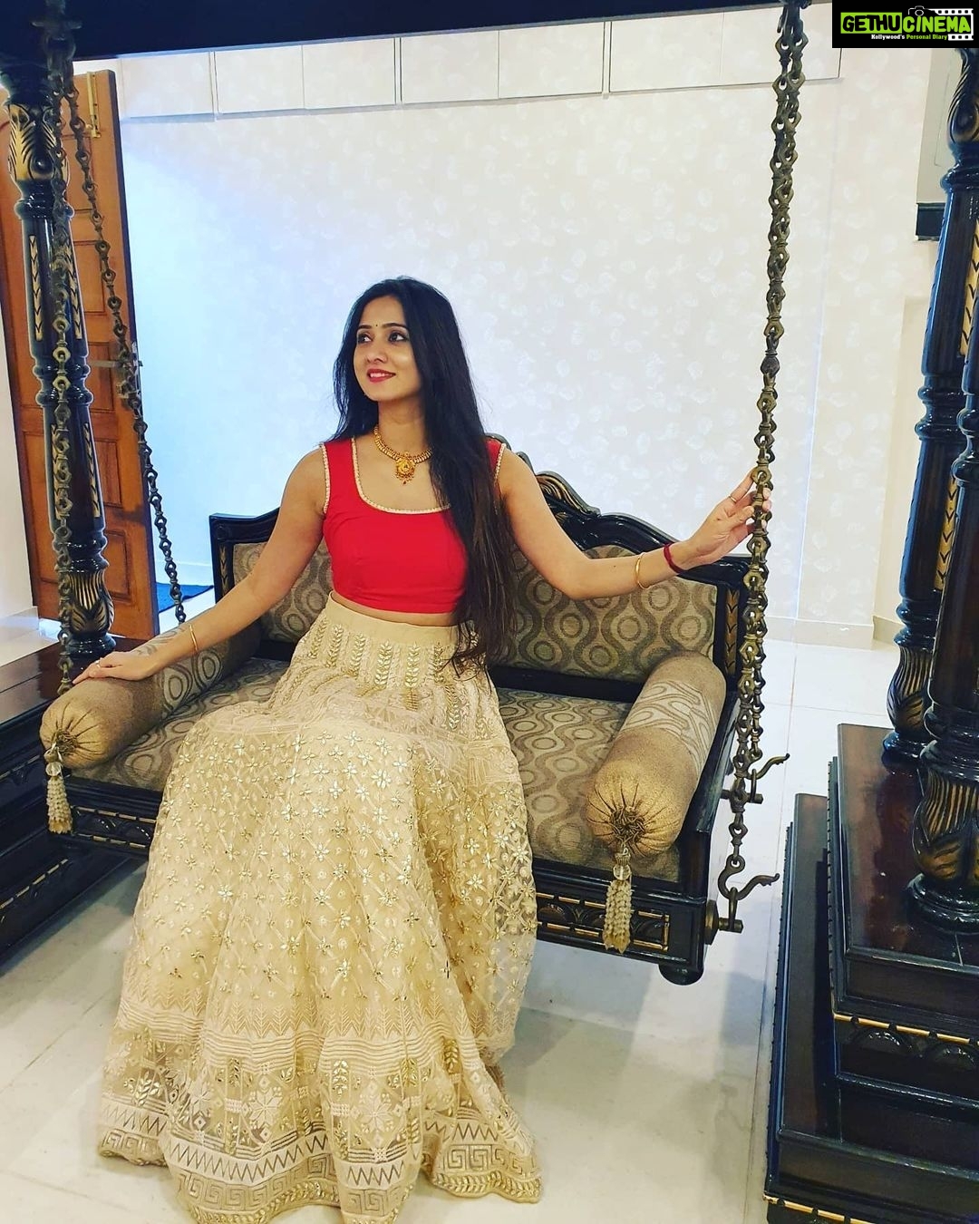 Harshika Poonacha Instagram - Swinging my way ❤❤❤ . . . . . Wearing a beautiful creation by @nineonine_designstudio PC @charithriya_ganesh_official