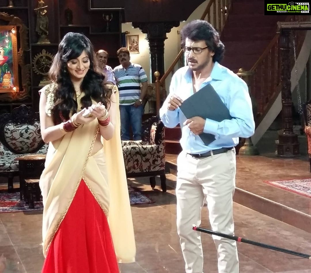 Harshika Poonacha Instagram - #Upendramattebaa #bts It was an honor to work with you @nimmaupendra sir 😇