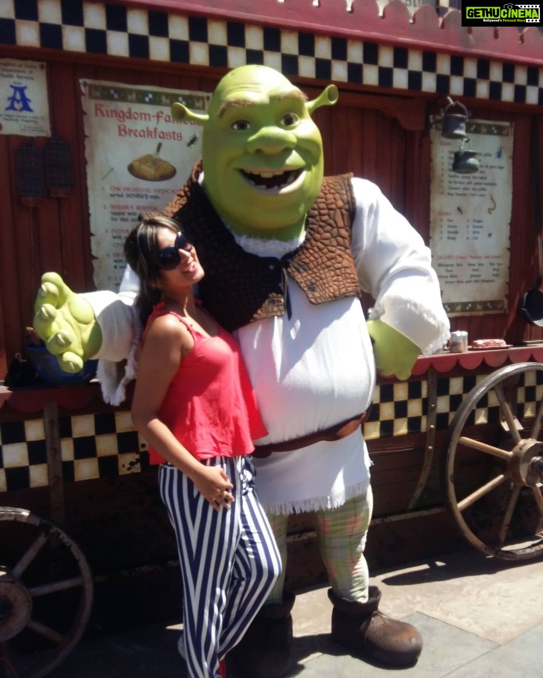 Harshika Poonacha Instagram - Throwback to when I met #Shrek at @unistudios ❤❤❤ Kodagu, India
