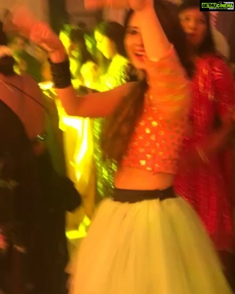 Harshika Poonacha Instagram - @ipritamofficial da's concert at Darshan and Likita's Sangeet ❤❤❤ Dancing my heart out wearing this beautiful @hatioralabel 😘 ITC GARDENIA, Bangalore