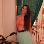 Harshika Poonacha Instagram - Life is too short to dress up boring ❤❤❤ #princess 👸 feels 😘 Thanks to my sweetheart @aaditishenoy for clicking such lovely pics 😘😘😘 Wearing this gorgeous @hatioralabel ❤ #Darshanlikhitasangeet ITC Gardenia, Bengaluru