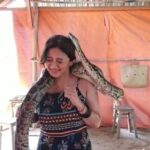 Harshika Poonacha Instagram - Conquering the biggest fear of my life 🐍 Will remember this experience forever💃 Thankyou #VIETNAM ❤ Mekong Delta, Vietnam