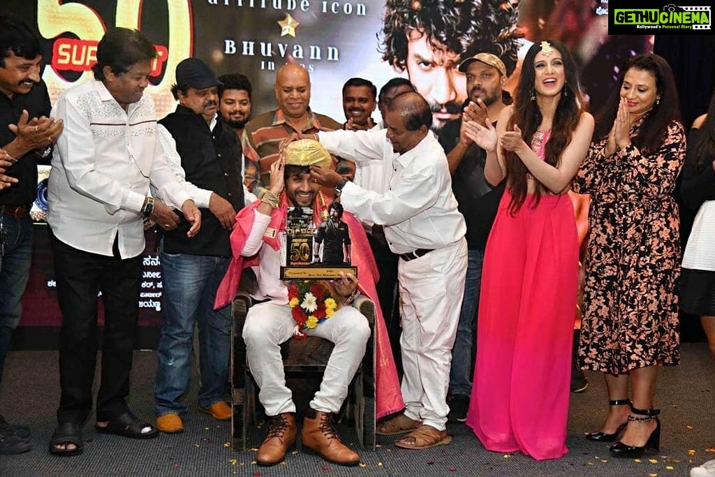 Harshika Poonacha Instagram - #RANDHAWA 50days celebration πππ It was a meaningful event. Our very famous and legendary comedians were felicitated at the event, All the wonderful artists of the movie were recognized and we heroines performed. It was a classy event. Kudos to the team. Congratulations on the successful debut movie @bhuvann_ponnannaa_official π You have won at your first step, long way to go πππ . . . . Wearing this beautiful @pixie_yard_couture_studio outfit for the event. It was a gorgeous dress. Thnq Nagashreeπ Lovely MUH @madhu_nagangowda Matchihg Jewellery @velvetboxby Thnq team ππ₯° GM Rejoyz Malleshwaram