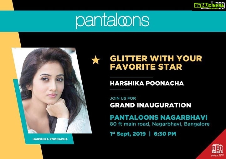 Harshika Poonacha Instagram - Hello all! Meet me at the grand inauguration of Pantaloons Uttarahalli and Nagarbhavi tomorrow, 1st of September at 5 PM and 6.30 PM! Super excited cant wait to see you guys there! @pantaloonsfashion #PantaloonsFashion #StyleYourChange