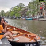 Harshika Poonacha Instagram - Wait a second !!! Doesn’t this pic look like a painting ?🥰 Found the best spot to have the world famous holland burger and fries ❤❤❤ Amsterdam, Netherlands