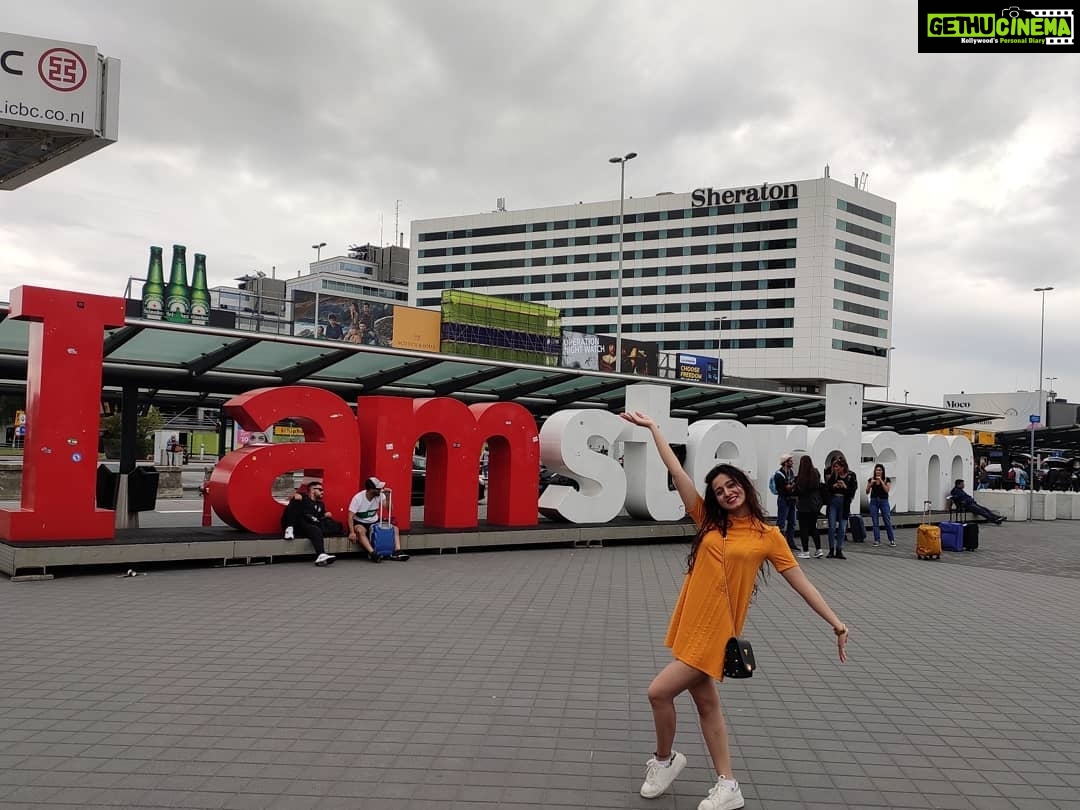 Harshika Poonacha Instagram - My signature pose at the last stop of my beautiful holiday ❤❤❤ @iamsterdam it is 🥰❤ #amsterdam Amsterdam, Netherlands
