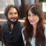 Harshika Poonacha Instagram - Jab we met after 4 years... Reuniting with Sriki ( B3 movie Hero) at the inauguration 😇 Aroma's Hyderabad House