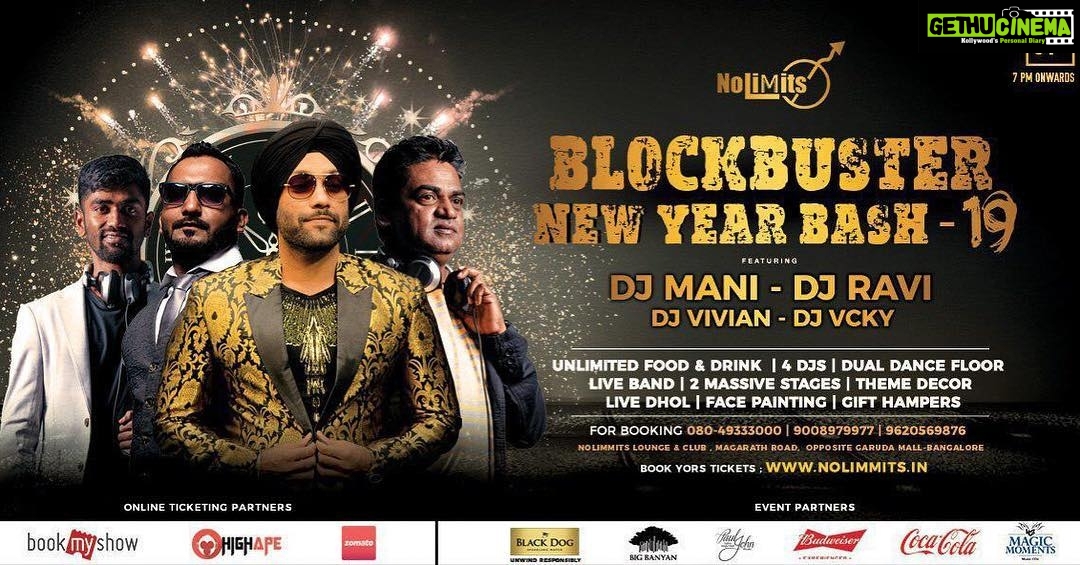 Harshika Poonacha Instagram - Hey guys,Bangalore’s most happening Newyear party is gonna be here..... The Spectacular New Year’s Eve-19 in Bangalore. Book your tickets to experience the amazing musical carnival. Date : 31st Dec, Monday Venue: @nolimmits_loungeclub For booking call : 9008979977 / 080-49333000. #newyearparty #newyearevent #bangalore #djnight #dancefloor #bollywoodmusic #hollywoodmusic #dualdancefloor #livemusic #food #beverage