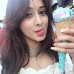 Harshika Poonacha Instagram - I don’t know if Mermaids ever existed ,But I love them ❤️❤️❤️ And that’s my #mermaid icecream 🤩 Never forget the kid in you 😘😘😘 #Mermaid #icecream Antwerp, Belgium