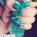 Harshika Poonacha Instagram - Very unique way of accepting the #chittechallenge 👍 #Repost @pooja_mgowda with @get_repost ・・・ #nailart #💅 #greennails #black #chittechallenge #nailartbutterfly #harshikapoonachaofficial