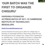 Harshika Poonacha Instagram - One full page in @bangalore_times Thnq somuch @timesofindia Going back to college as a #chiefguest means a lot and thnq for covering the best moments in my college ❤️❤️❤️ #Happiness #Overwhelming #Proudmoment @kavyachristopher @pratshere @sunayanasuresh @madhuvagish 🙏🙏🙏 Thnq somuch @sandra_m_fernandes for this beautiful write up 🤗