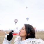 Harshika Poonacha Instagram – When you successfully complete the Ride at the #hotairballoon #flight you say cheers ♥️♥️♥️

#turkey #capadocia