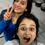 Harshika Poonacha Instagram - We did it ♥️ Why #drone when @bhuvann_ponnannaa_official is here at our rescue 😅 We made him climb the #monkeybar to get the best shot 🤩 Concept and credits @chaitra_vasudevan_official_ Thankyou for sparing us @dhanateja_javvaji 🙈 We workout with a twist ♥️ #gym #trending #reels #challenge