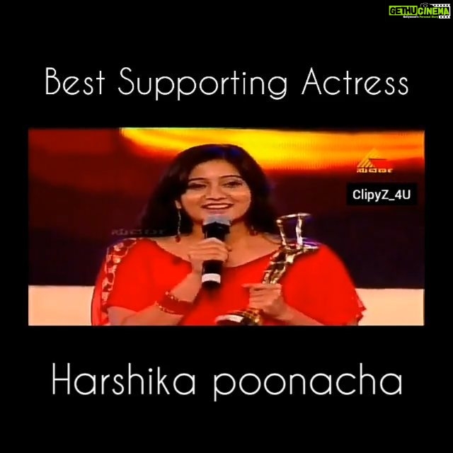 Harshika Poonacha Instagram - Wow such a beautiful memory 😍 When I won an award at the age of 16 for best actress in supporting role for my second movie #Jackie with powerstar @puneethrajkumar.official sir . It was such a special movie for me as I played appu sirs sister and it was a beautiful script directed by the amazing #Suri sir. Thankyou for casting me in Jackie and changing my life @raghavendrarajkumar Appaji 🙏 It's so nice to see my parents cheering for me, especially pappa as he was my biggest fan and I will miss him always 😢