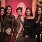 Harshika Poonacha Instagram - Gold and Glitter princess in a @nadira_couture creation with these cuties @sharmielamandre @diganthmanchale @shubra.aiyappa @sanjjanaagalrani @deepika__das @anu_1356 @007appi @spoorthi_vishwas @shalnigowda_official 🌟✨ At the @the.nailartistry launch ♥️ Thankyou @_yellowz_media_ @deninmd @imozio_wedding_planner for the lovely pics 😍