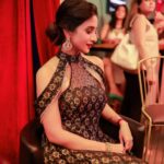 Harshika Poonacha Instagram - Gold and Glitter princess in a @nadira_couture creation 🌟✨ At the @the.nailartistry launch ♥️ Thankyou @_yellowz_media_ @deninmd @imozio_wedding_planner for the lovely pics 😍