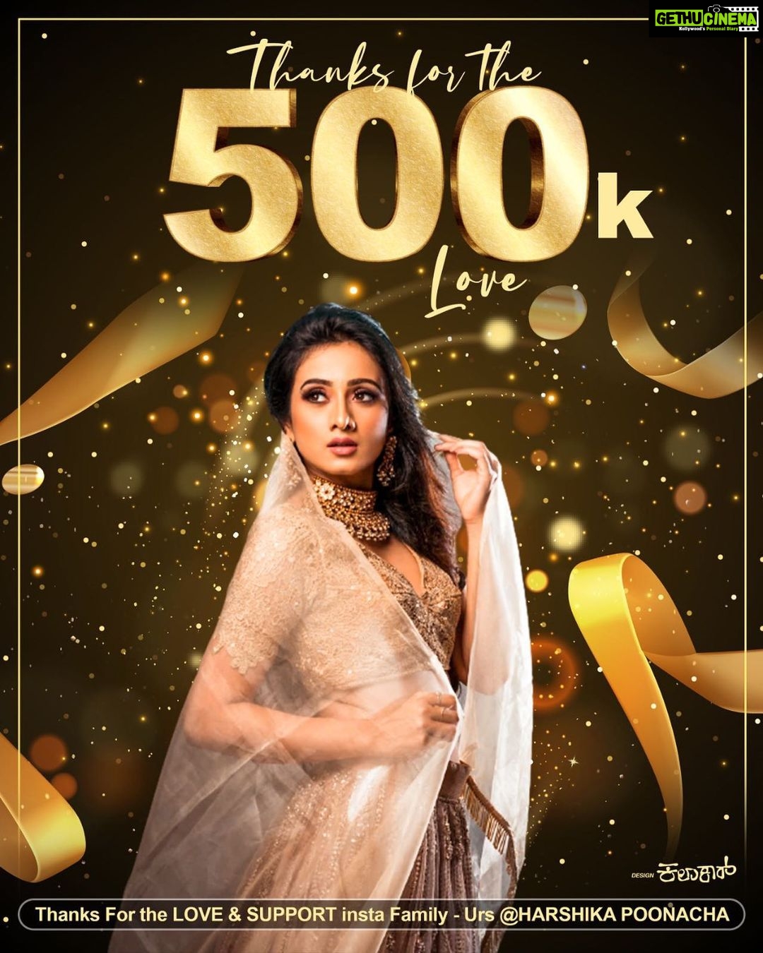Harshika Poonacha Instagram - Wow I look like a golden girl ❤️ Love this edit Thankyou kiran 😇 #500k love