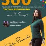 Harshika Poonacha Instagram - Yay ❤ I finally enter the 500K family 🥰 Love you half a Million followers , Now it's time to reach 1M family soon ❤♥️❤ Thankyou @bhaisurya999 for this lovely poster 😇 #harshikapoonacha #500k #followersinstagram #500kfamily #halfmillion ♥️♥️♥️