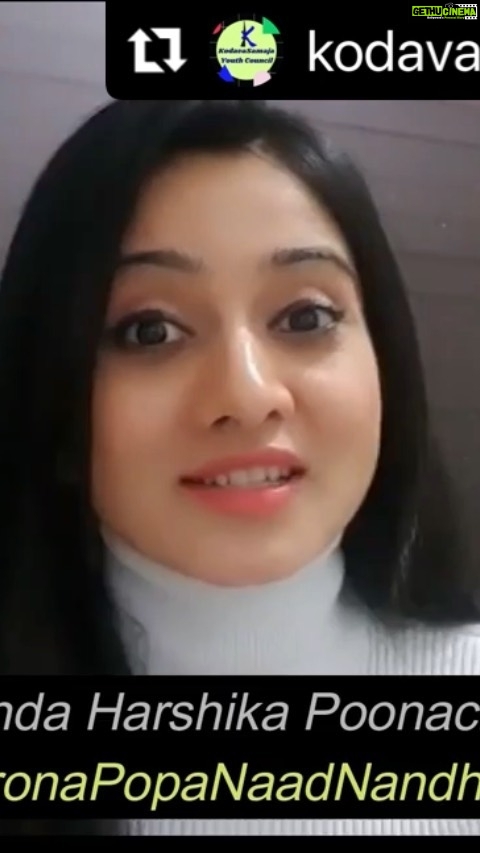Harshika Poonacha Instagram - #Repost @kodavasamajayouthcouncil with @make_repost ・・・ #CororaPopaNaadNandhaapa Actress @harshikapoonachaofficial shares a message on how we should be Positive in Fighting this Pandemic ನಂಗ ಎಚ್ಚರತಿಕ್ಕನ. ಅವಶ್ಯಕತೆ ಉಂಡೆಂಗಿ ಮಾತ್ರ ಮನೆಂಜ ಪೊರ್ಮೆ ಪೋಕನ. ರೂಲ್ಸ್ ಫಾಲೋ ಮಾಡನ. ಬೊತ್ತತೆ ಧೈರ್ಯತ್ ಬದ್'ಕನ #CororaPopaNaadNandhaapa