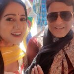 Harshika Poonacha Instagram - Best Day of my Life ,Met this legend ,the Evergreen Superstar Govinda sir and He sang a kannada song with me ❤ He loves Dr.Rajkumar sir and his songs😇 I'm so blessed 🙏